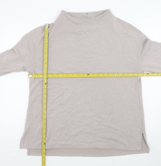 Womens UK Size XL Free Fly Beige Pullover Sweatshirt