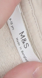Girls UK Size 9-10 Years Marks and Spencer Beige Pullover Hoodie