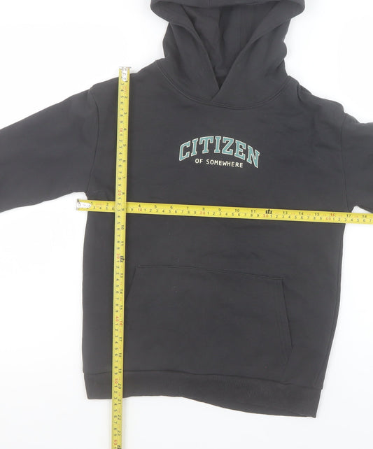 Boys UK Size 9-10 Years Marks and Spencer Black Pullover Hoodie