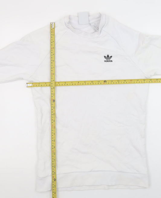Mens UK Size S adidas White Pullover Sweatshirt