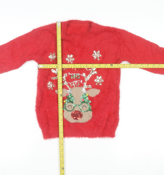 Girls UK Size 8-9 Years Dunnes Stores Red Pullover Jumper