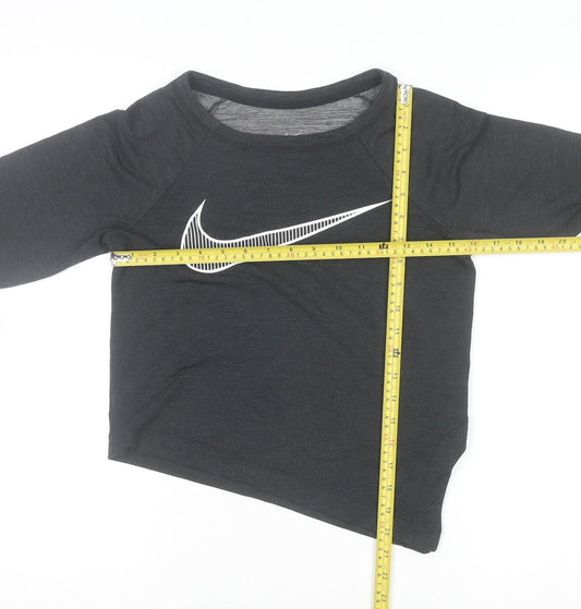 Womens UK Size XS Nike Black Cropped T-Shirt