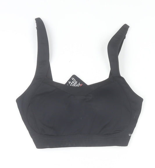 Additional front view of USA Pro Women’s Black 36DD Sports Bra High Support Nylon Blend