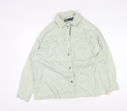 Womens UK Size S Zara Green Basic Jacket