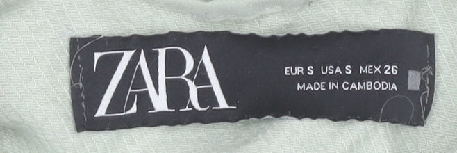 Womens UK Size S Zara Green Basic Jacket