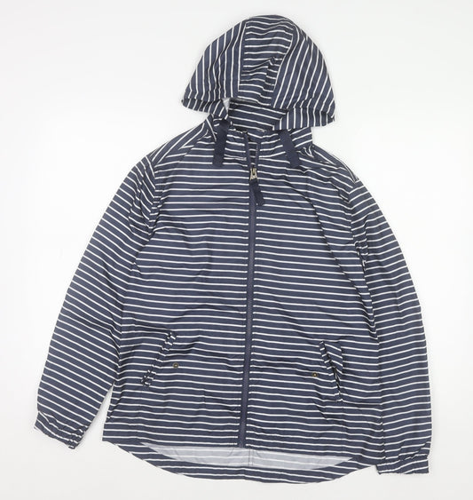 Womens UK Size 8 Fat Face Blue Rain Coat