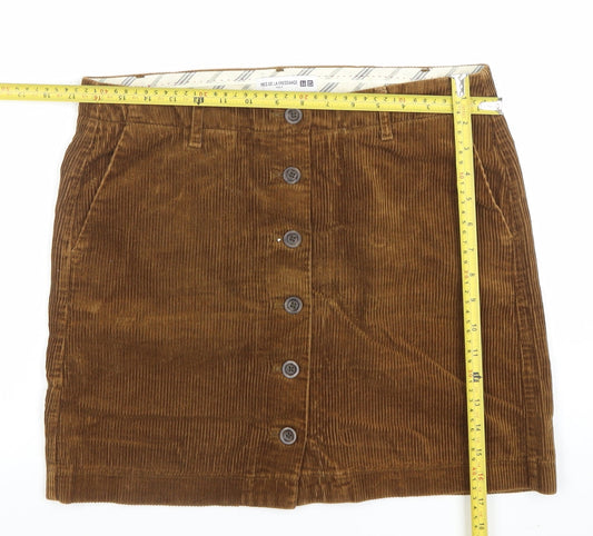 Womens UK Size 10 Uniqlo A-Line Corduroy Skirt