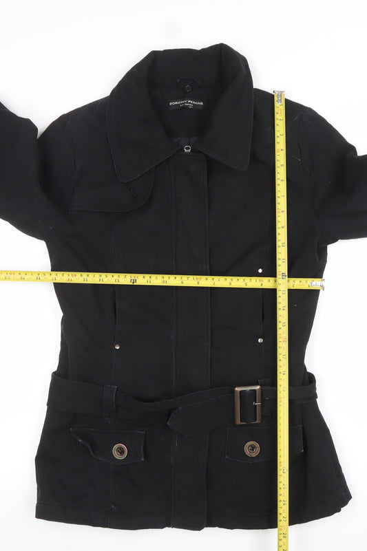 Womens UK Size 10 Dorothy Perkins Black Parka Coat