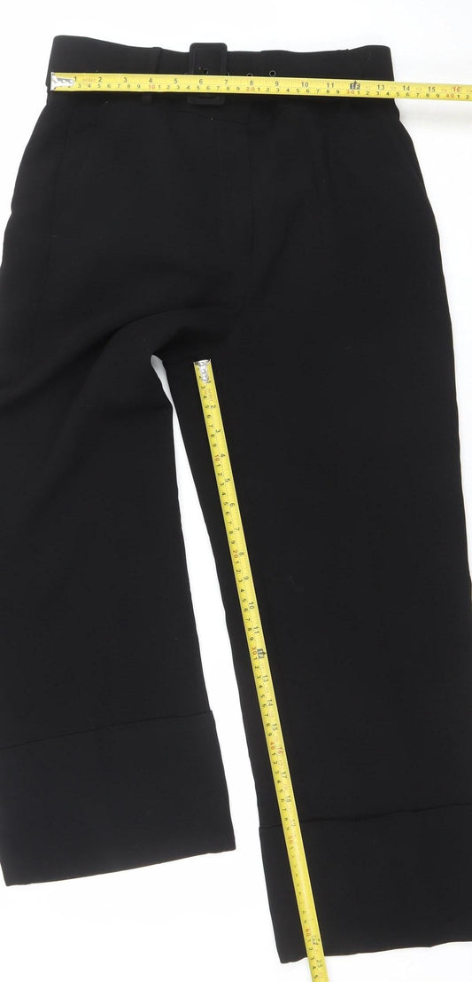 Womens UK Size 10 Mango Slim Fit Dress Pants Black Trousers