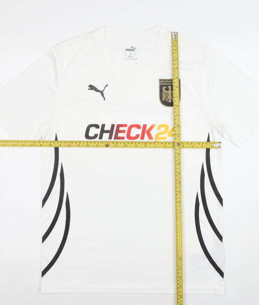 Mens UK Size M PUMA White FootballGym & TrainingRunning & Jogging T-Shirt