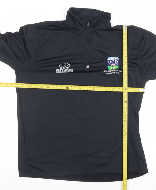 Mens UK Size M Rhino Black RugbyGym & TrainingRunning & Jogging Polo