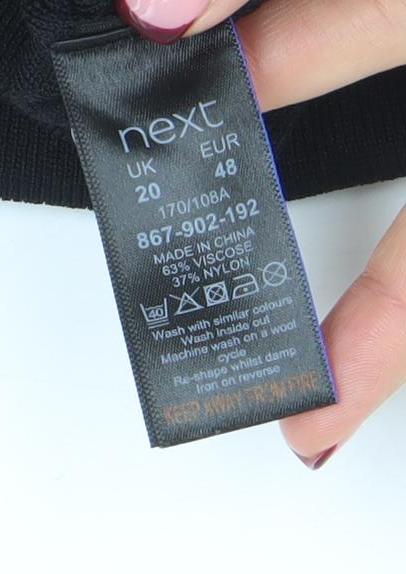 Womens UK Size 20 NEXT Black Wrap Blouse