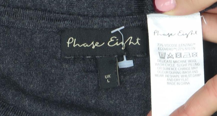 Womens UK Size L Phase Eight Grey Tunic Blouse