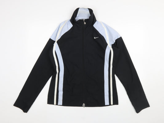 Womens UK Size M Nike Black Windbreaker Coat