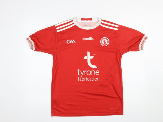 Additional front view of O'Neill boys’ red football jersey t-shirt 13 years lightweight sports top