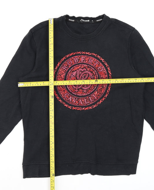 Womens UK Size M Roberto Cavalli Black Pullover Sweatshirt