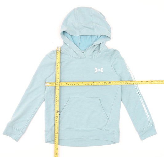 Girls UK Size 7-8 Years Under armour Blue Pullover Hoodie