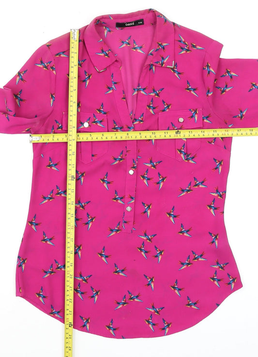 Womens UK Size 6 Oasis Pink Basic Blouse