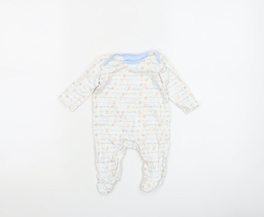 George Unisex Baby Multicoloured 0-3 Months Cotton Animal Print Babygrow
