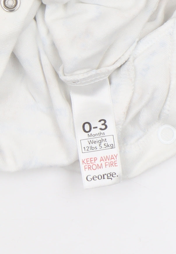 Additional view of George unisex baby multicoloured 0-3 months cotton animal print babygrow