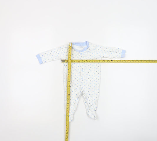 George Unisex Baby White Star Print Babygrow 0-3 Months Long Sleeve