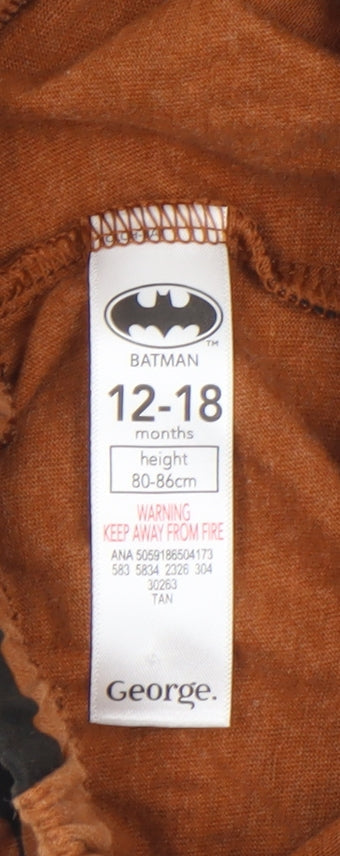 Additional view of George boys’ brown batman print cotton shorts 12-18 months