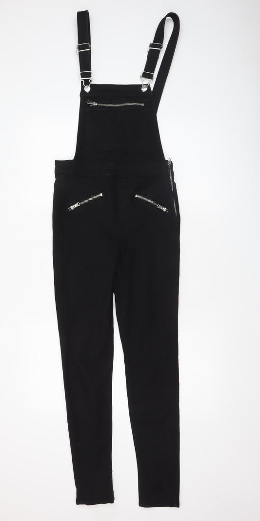 Womens UK Size 6 H&M One-Piece Black Dungaree