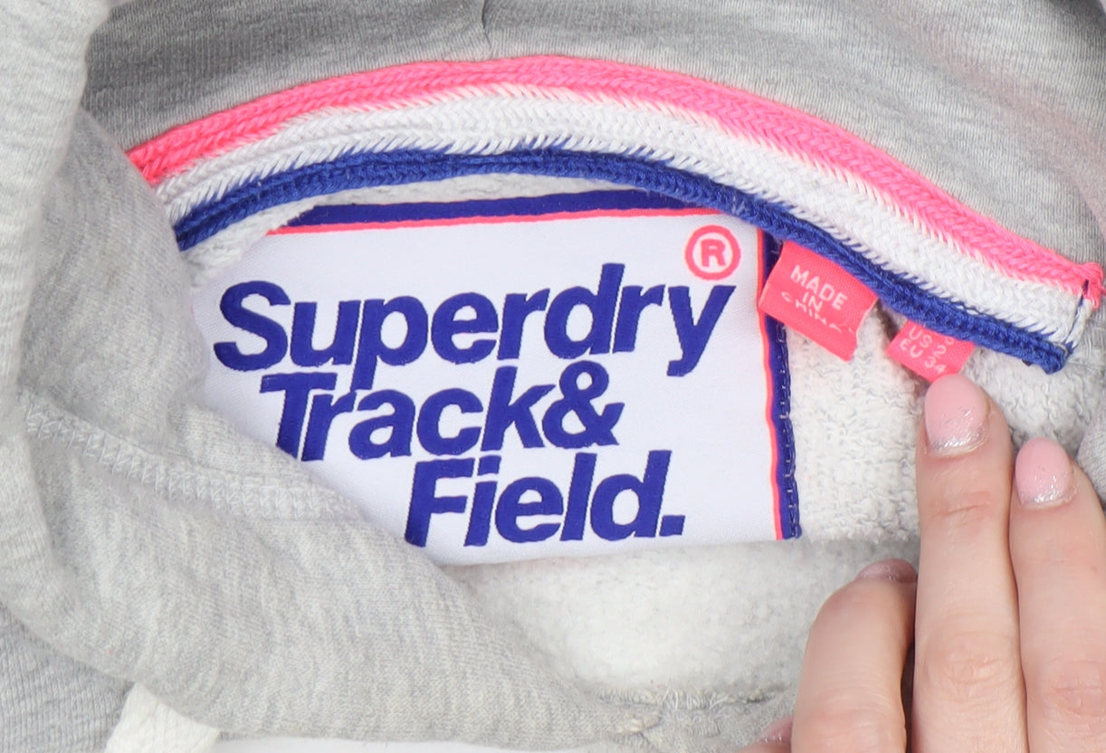 Womens UK Size 10 Superdry Grey Pullover Hoodie