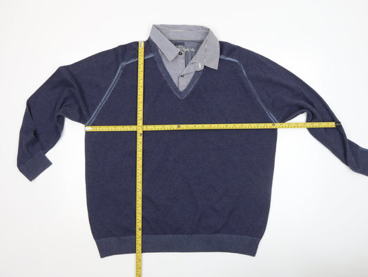 Mens UK Size L NEXT Blue Pullover Jumper