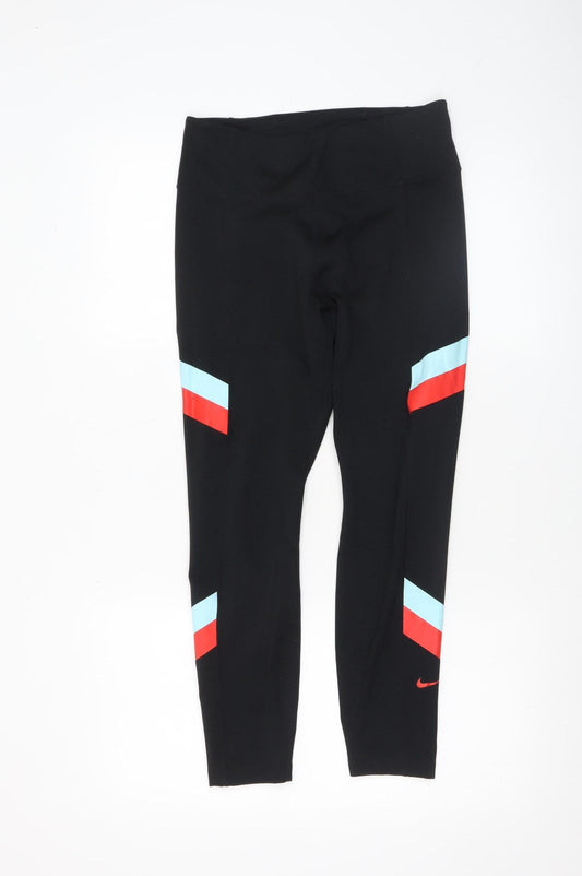 Womens UK Size M Nike Slim Fit Leggings Black Trousers