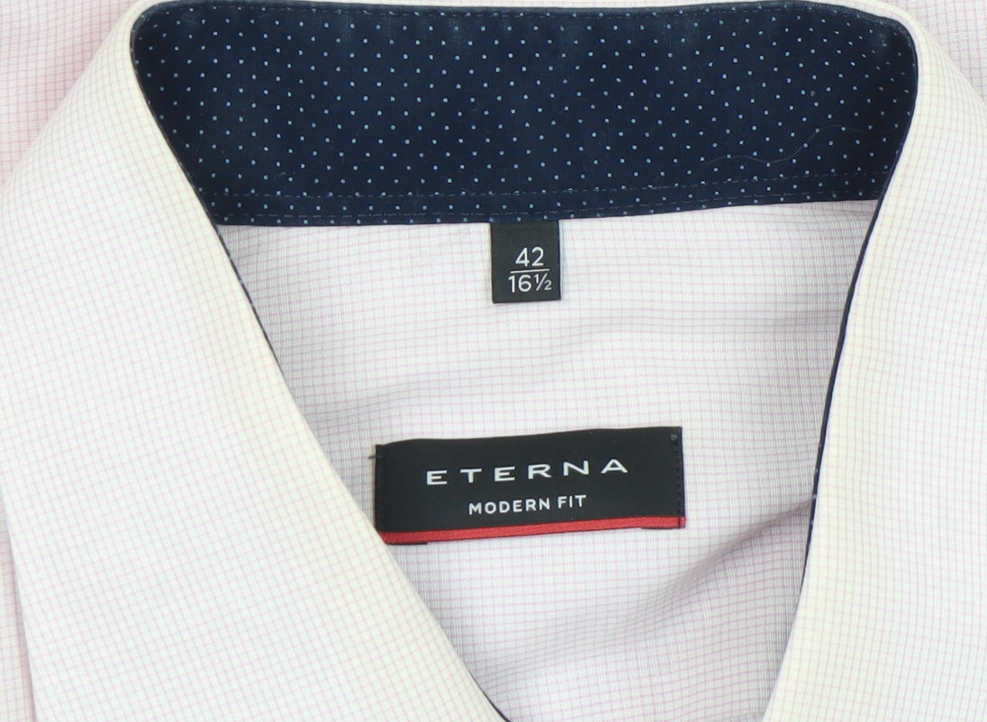 Mens UK Collar Size L Eterna Smart Pink Dress Shirt