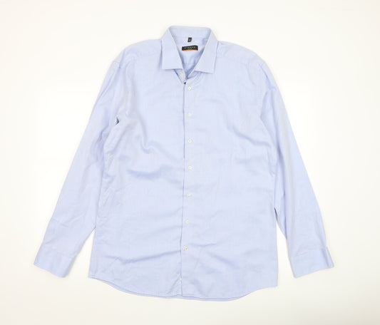 Mens UK Collar Size 17 Eterna Smart Blue Dress Shirt