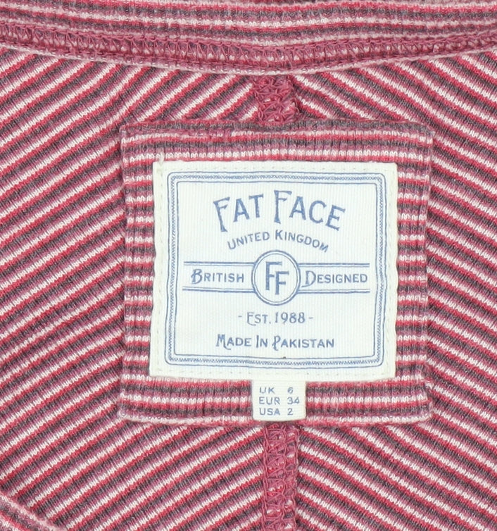 Womens UK Size 6 Fat Face Red Basic Button-Up