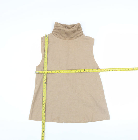 Womens UK Size S Zara Beige Vest Jumper