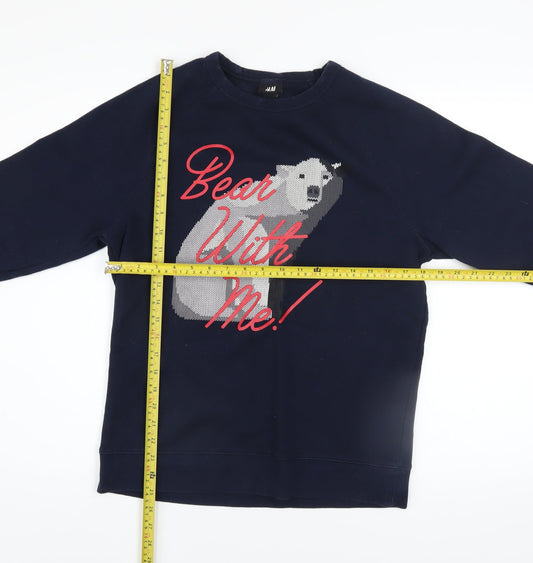 Womens UK Size S H&M Blue Pullover Sweatshirt