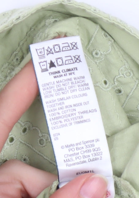 Girls UK Size 11-12 Years Marks and Spencer Green Cropped Button-Up