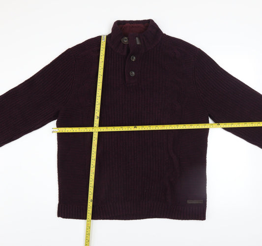 Mens UK Size XL Ted Baker Purple Henley Jumper