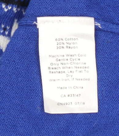 Mens UK Size 2XL Talbots Blue 1/2 Zip Jumper