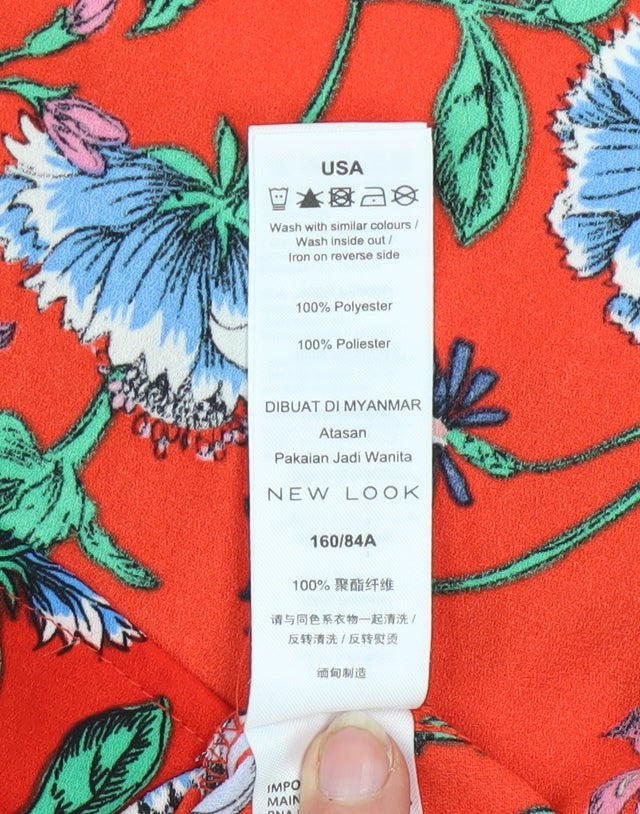 Womens UK Size 8 New Look Red Camisole Blouse