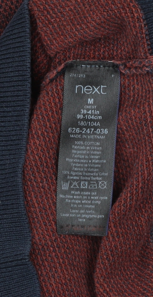Mens UK Size M NEXT Red Pullover Jumper