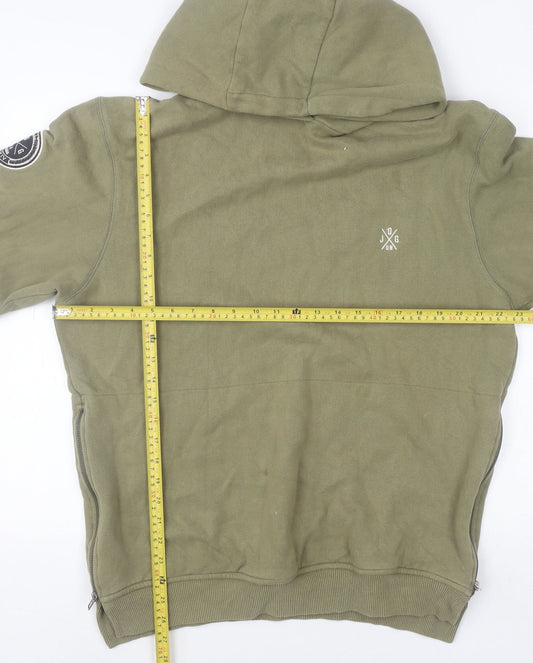 Mens UK Size L Jog On London Green Pullover Hoodie