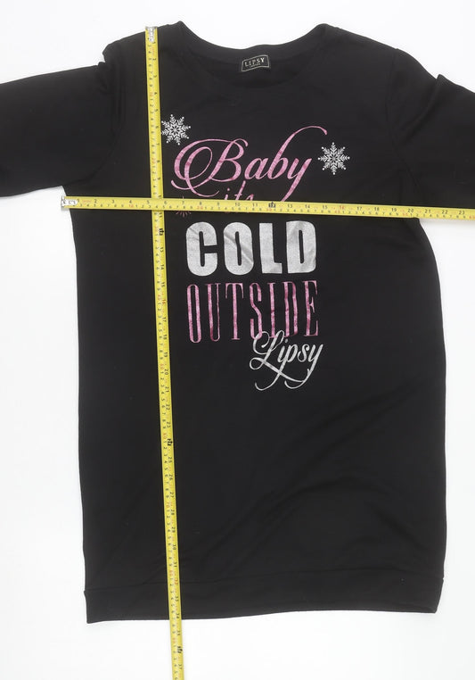 Womens UK Size 14/16 Lipsy Black Pullover Sweatshirt