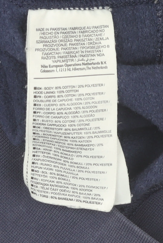 Mens UK Size M Nike Blue Pullover Hoodie
