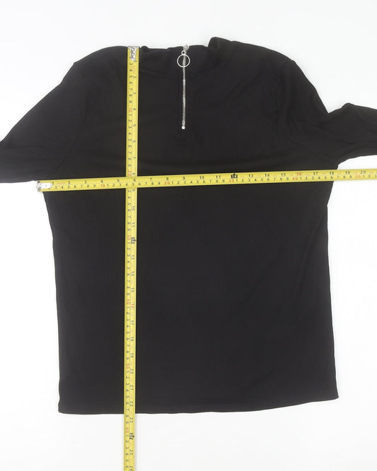 Womens UK Size 18 New Look Black Full Zip Jumper