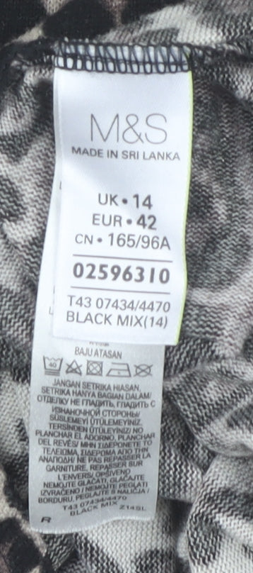 Womens UK Size 14 Marks and Spencer Multicoloured Basic Blouse