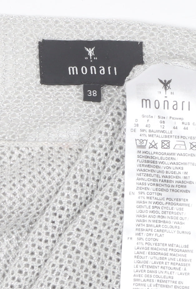 Womens UK Size 12 monari Silver Jersey Blouse