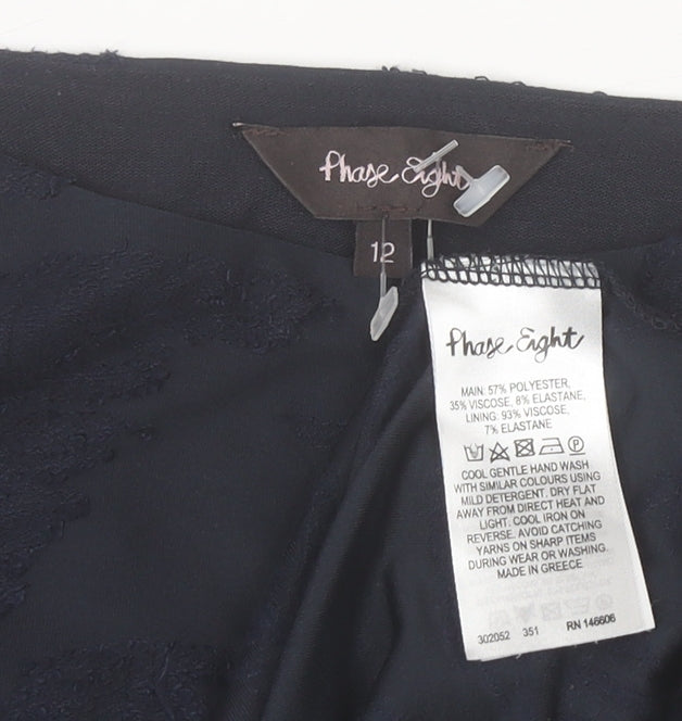 Womens UK Size 12 Phase Eight Black Tunic Blouse