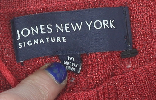 Womens UK Size M Jones New York Red Pullover Jumper
