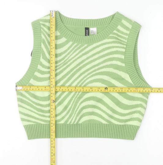 Womens UK Size 12 Divided Green Vest Jumper
