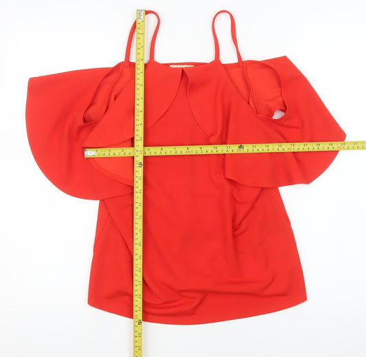 Womens UK Size 10 Matalan Red Camisole Blouse